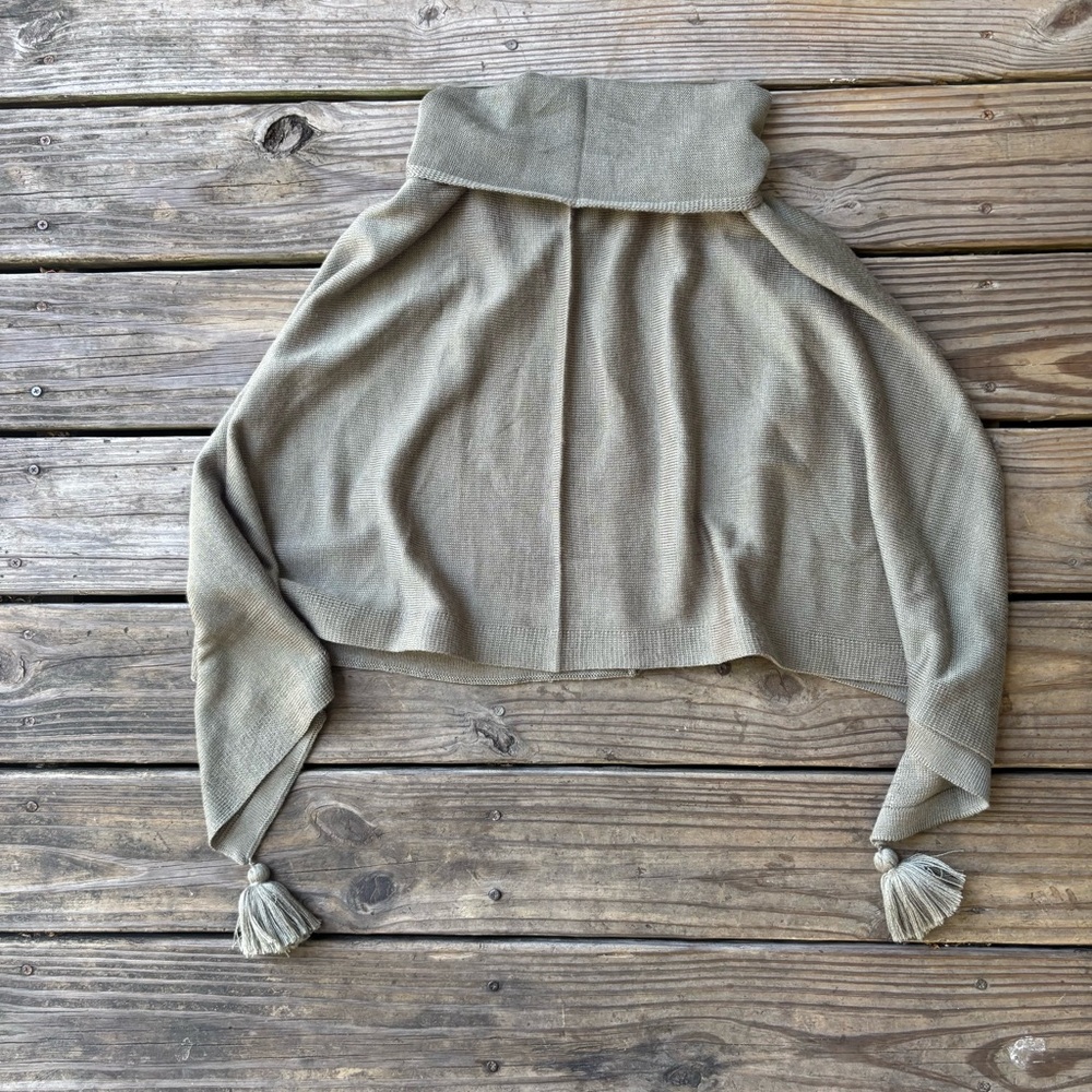 Anna Lane Soft Knit Poncho with Tassels